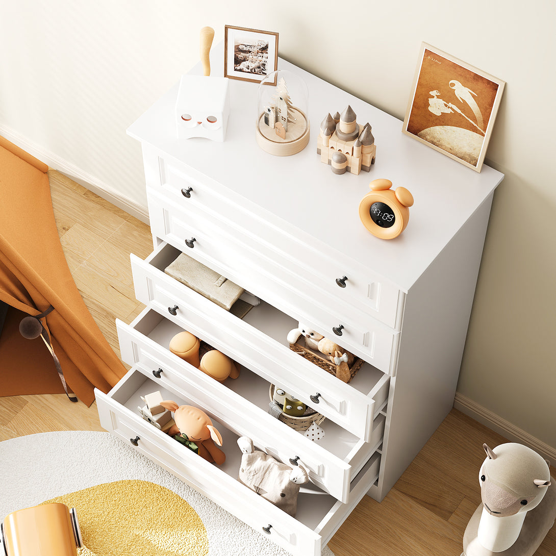 Dresser for bedroom,5 Drawer Dresser Tall  Dresser with Large Storage Space, for Bedroom,Hallway,Entryway