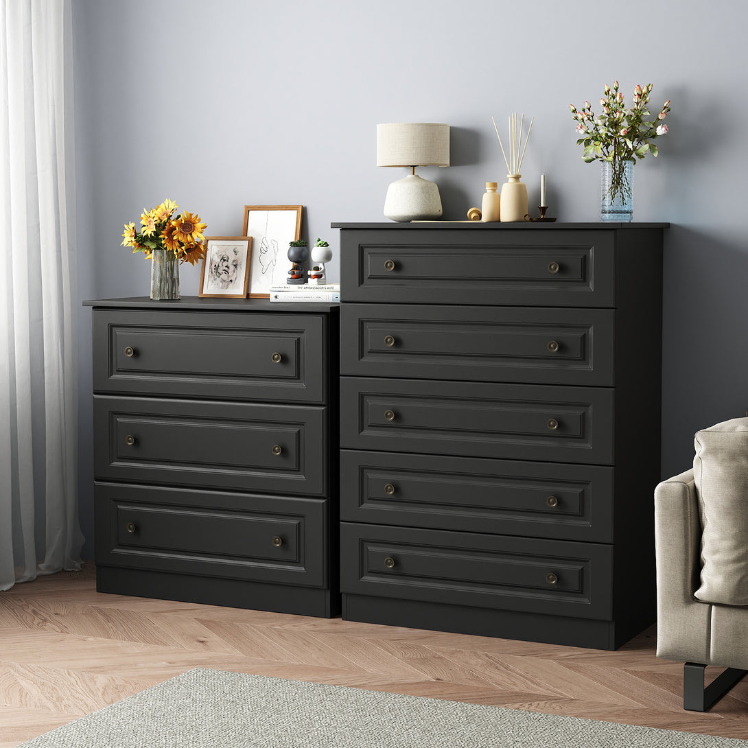 Dresser for bedroom,5 Drawer Dresser Tall  Dresser with Large Storage Space, for Bedroom,Hallway,Entryway