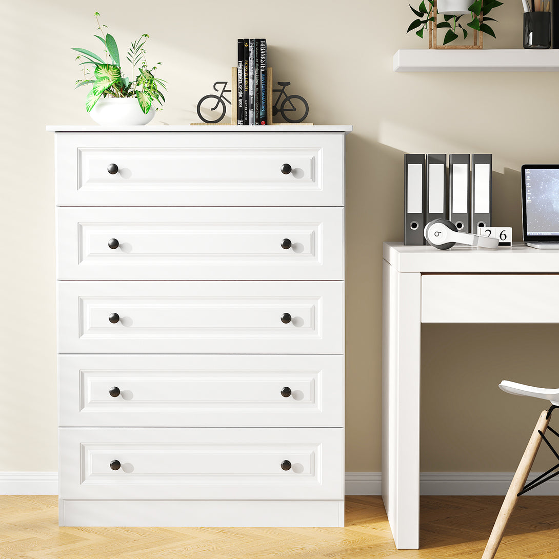 Dresser for bedroom,5 Drawer Dresser Tall  Dresser with Large Storage Space, for Bedroom,Hallway,Entryway