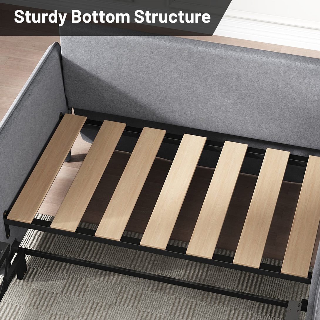 3 in 1 Convertible Sleeper Sofa Bed, 53" Folding Pull Out Couch with Adjustable Backrest, Futon Loveseat Couches with Side Pocket for Living Room