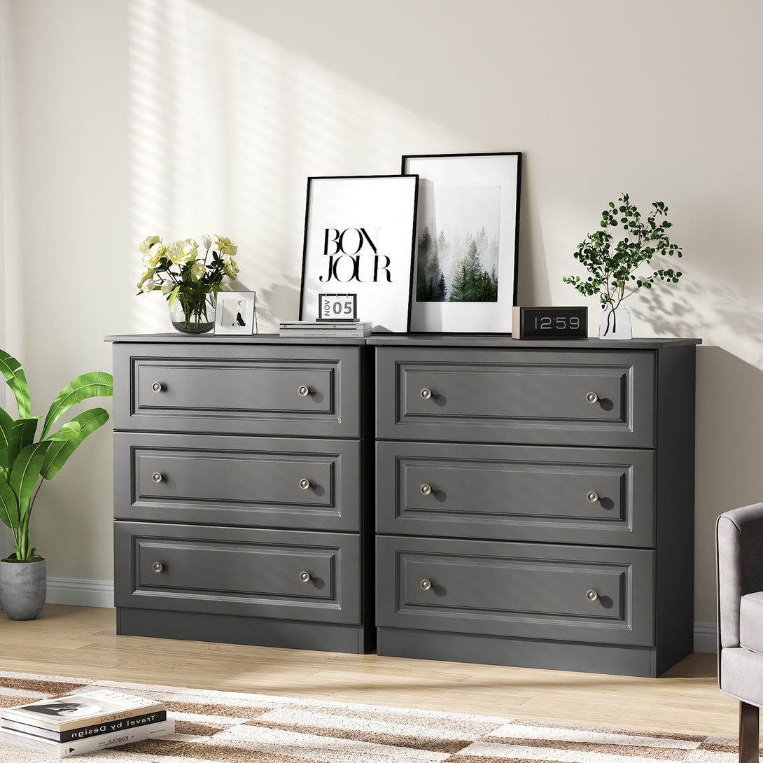 IDEALSOUL Dressers for Bedroom, 3 Drawer Dresser, White Dresser with Large Storage Space for Living Room, Chest of Drawers for Bedroom