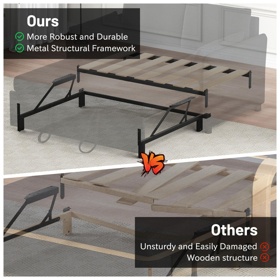 3 in 1 Convertible Sleeper Sofa Bed, 53" Folding Pull Out Couch with Adjustable Backrest, Futon Loveseat Couches with Side Pocket for Living Room