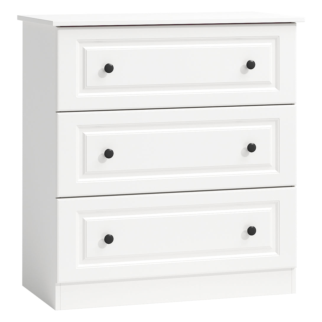 IDEALSOUL Dressers for Bedroom, 3 Drawer Dresser, White Dresser with Large Storage Space for Living Room, Chest of Drawers for Bedroom