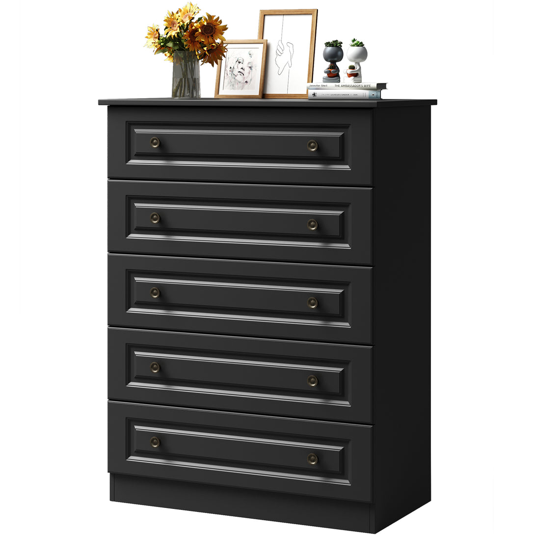 Dresser for bedroom,5 Drawer Dresser Tall  Dresser with Large Storage Space, for Bedroom,Hallway,Entryway