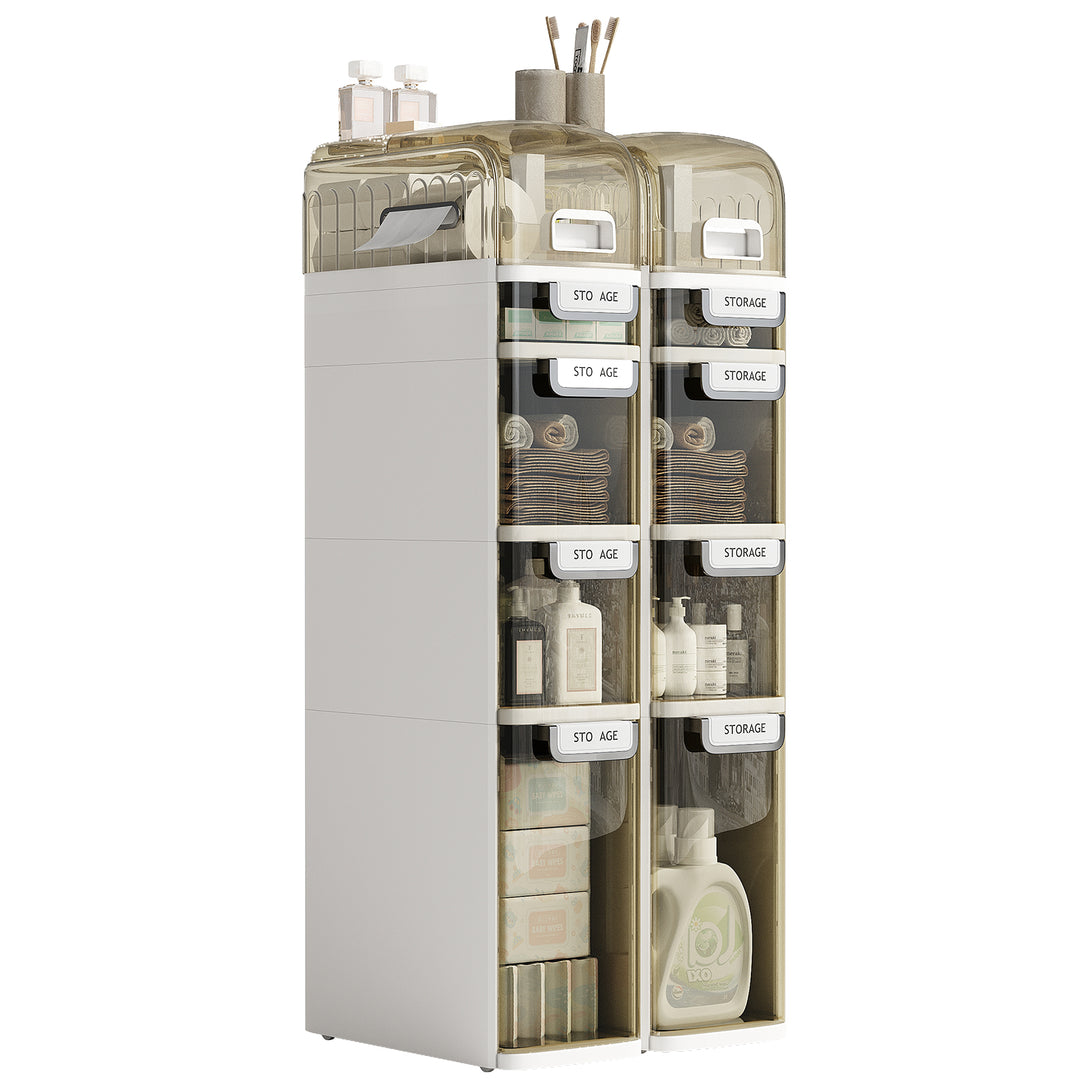 IDEALSOUL Bathroom Storage,Waterproof Narrow Storage Cabinet,Storage Floor Cabinet with Drawers for Small Spaces