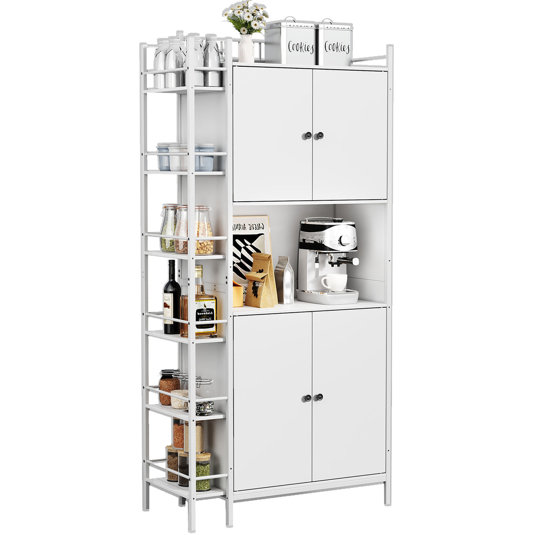 IDEALSOUL Pantry Storage Cabinets,70.8" Kitchen Pantry Cabinet with Side Shelf,2 Doors and 3 Shelves