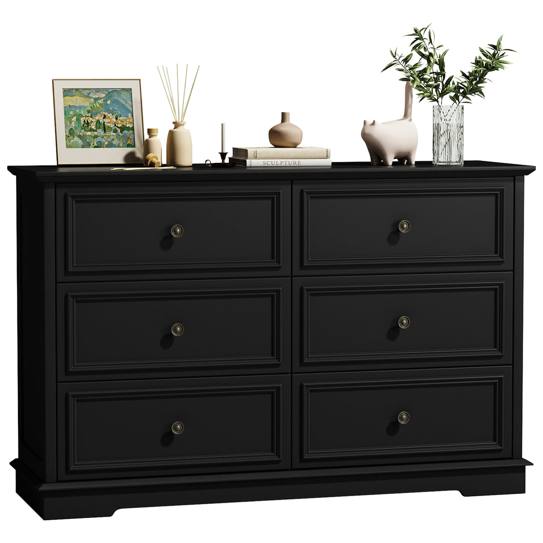 IDEALSOUL Dresser,6 Drawer Dresser for bedroom,Retro Wood Storage dresser for Living Room