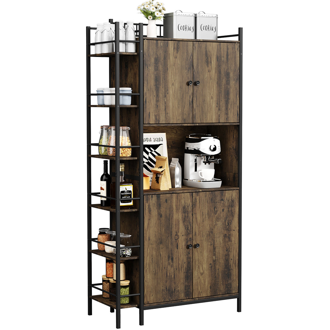 IDEALSOUL Pantry Storage Cabinets,70.8" Kitchen Pantry Cabinet with Side Shelf,2 Doors and 3 Shelves