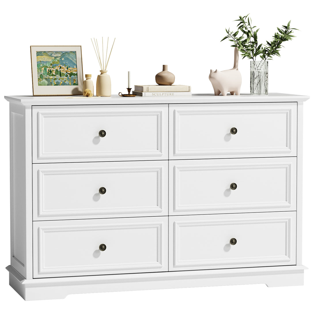 IDEALSOUL Dresser,6 Drawer Dresser for bedroom,Retro Wood Storage dresser for Living Room