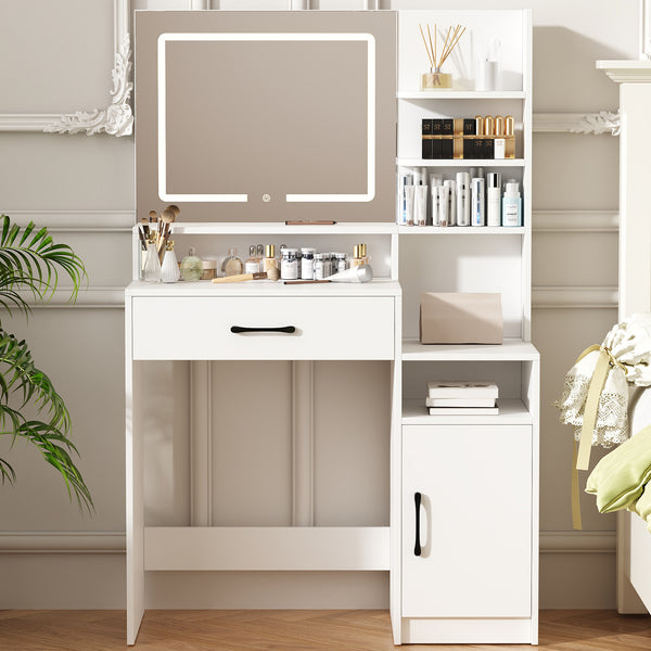 Vanity with Lights and Mirrort, 3 Lighting Color Adjustable