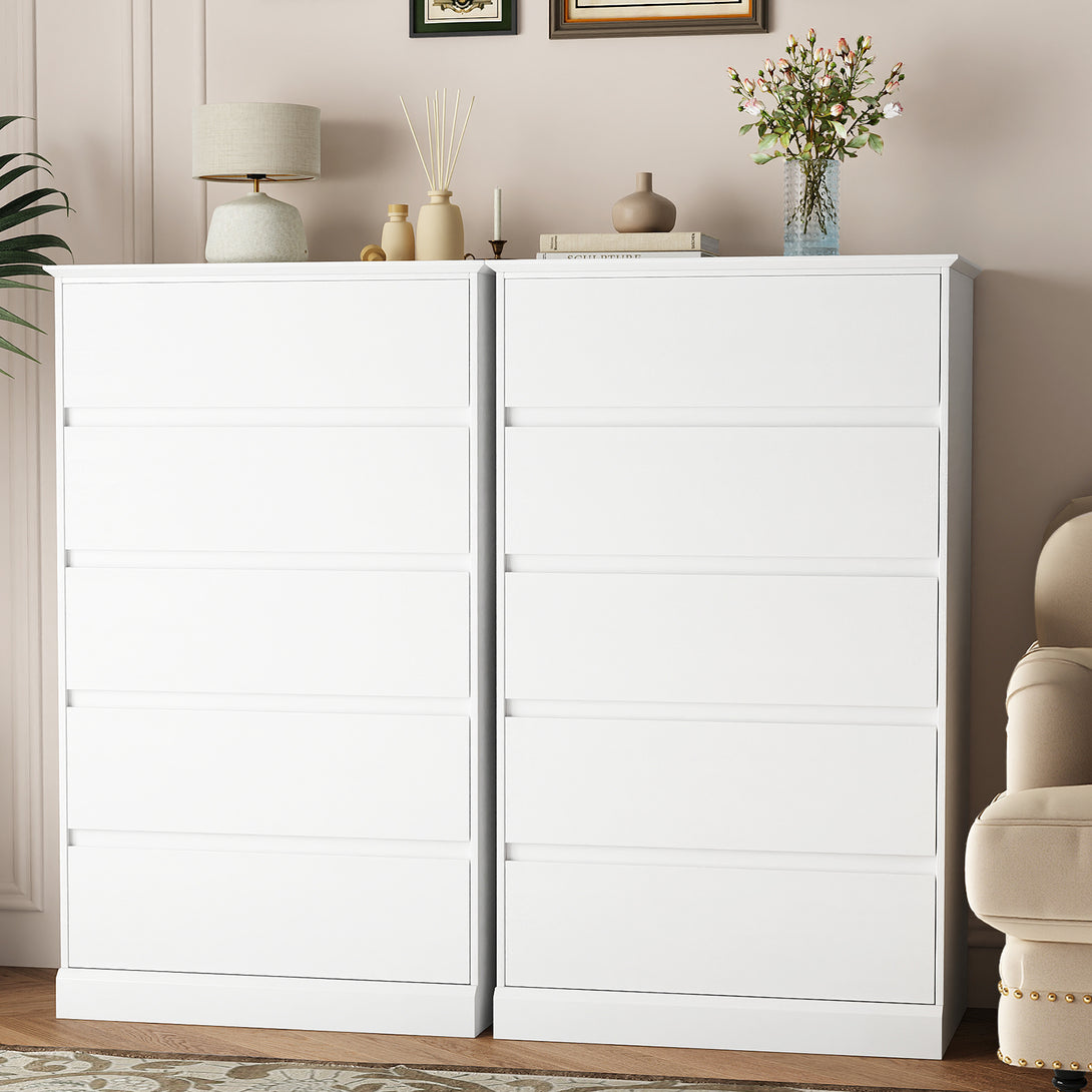 Bedroom Dresser Black, 5 Drawer Dresser Chest of Drawers for Living Room Dressing Room Entryway