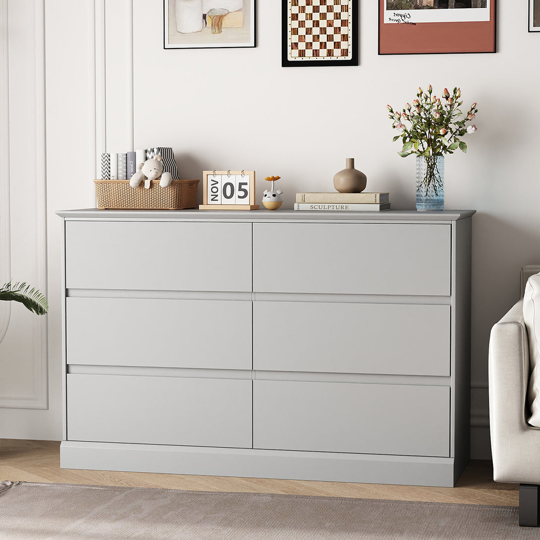 White Dressers Bedroom Dresser 6 Drawer Storage Chest of Drawers