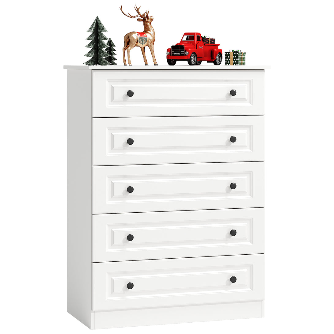 Dresser for bedroom,5 Drawer Dresser Tall  Dresser with Large Storage Space, for Bedroom,Hallway,Entryway