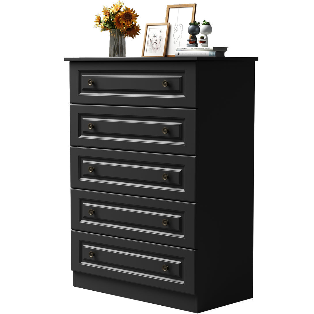 Dresser for bedroom,5 Drawer Dresser Tall  Dresser with Large Storage Space, for Bedroom,Hallway,Entryway