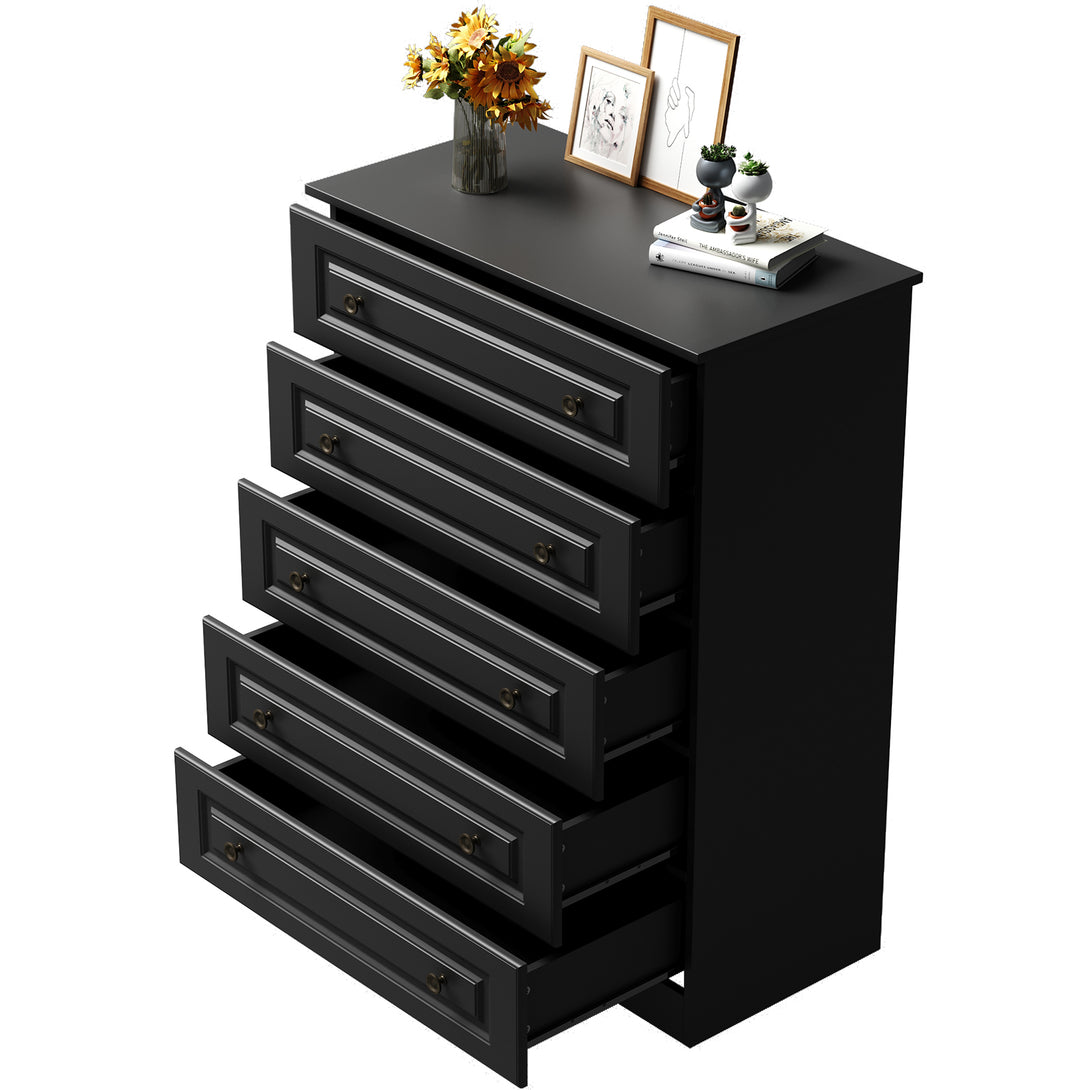 Dresser for bedroom,5 Drawer Dresser Tall  Dresser with Large Storage Space, for Bedroom,Hallway,Entryway