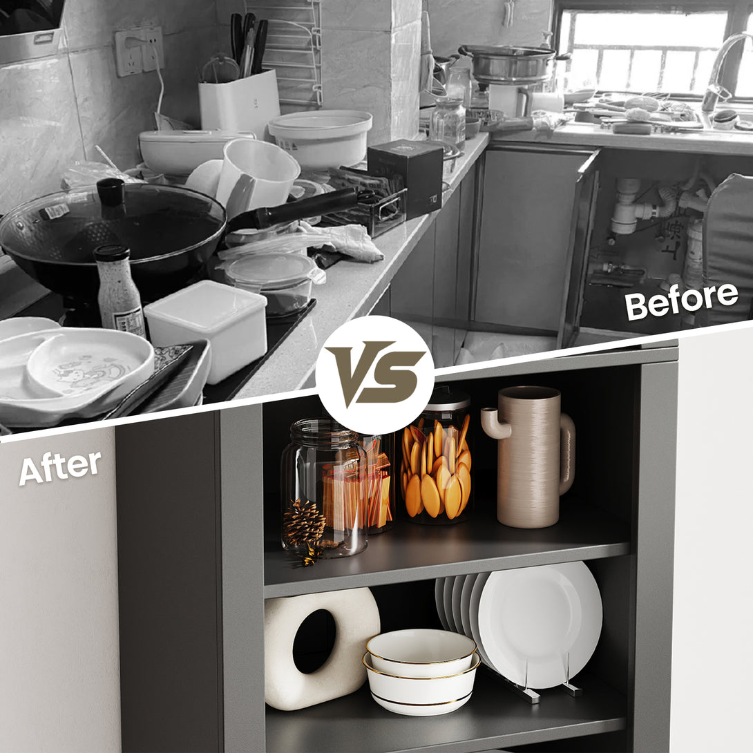 71" Arched Cabinet Tall Kitchen Pantry Cabinet, 8 Tiers Arched storage Cabinet with Doors and Shelves, Bookcase for Entryway, Hallway, Living Room