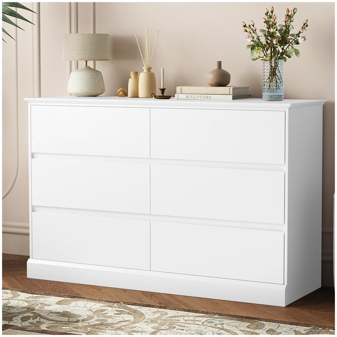 White Dressers Bedroom Dresser 6 Drawer Storage Chest of Drawers