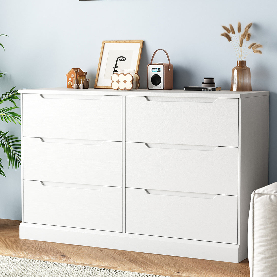 Dresser 6 Drawer Dresser Modern Wooden Closet Double Dresser for Bedroom Closet Living Room Hallway Entryway Dressing Room