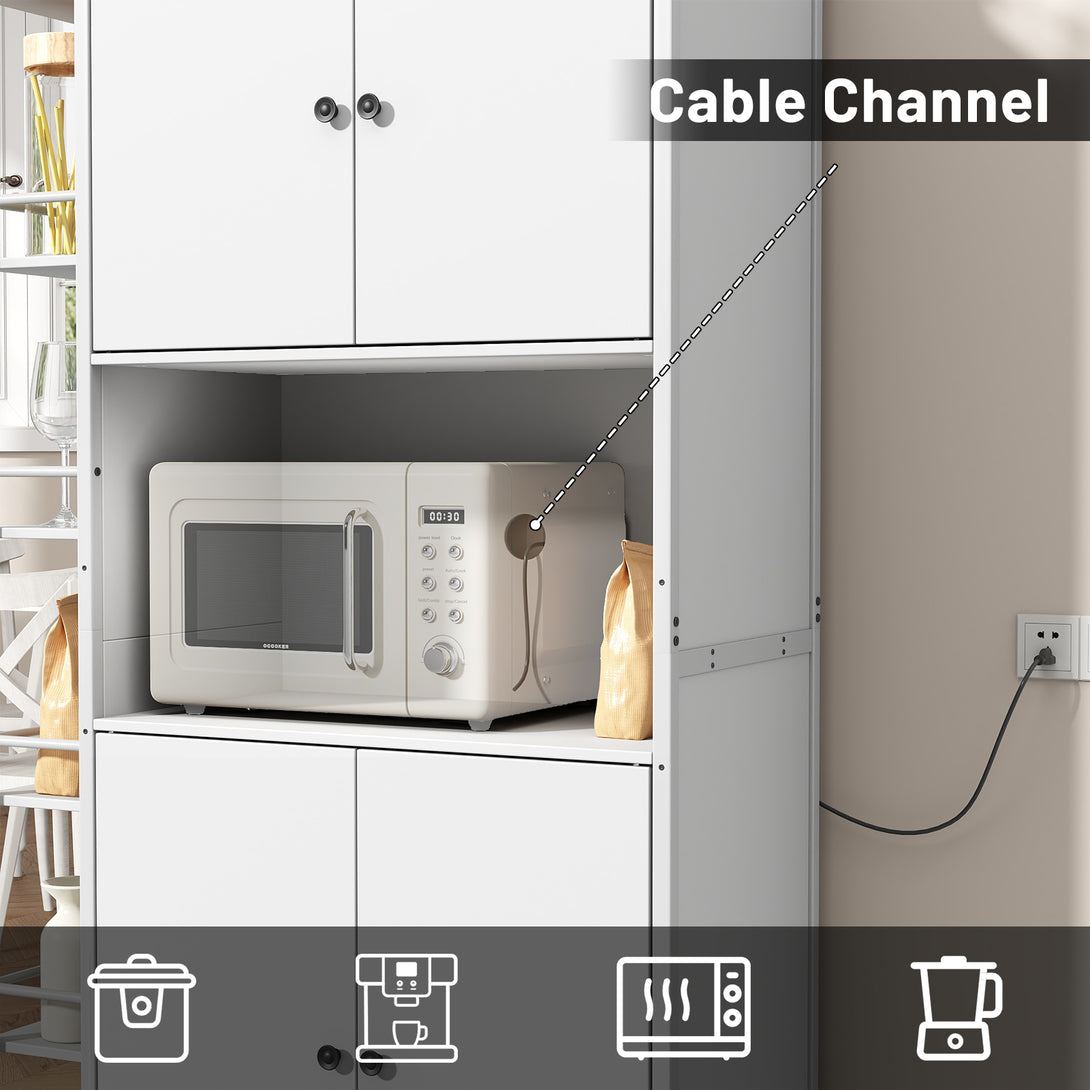 IDEALSOUL Pantry Storage Cabinets,70.8" Kitchen Pantry Cabinet with Side Shelf,2 Doors and 3 Shelves