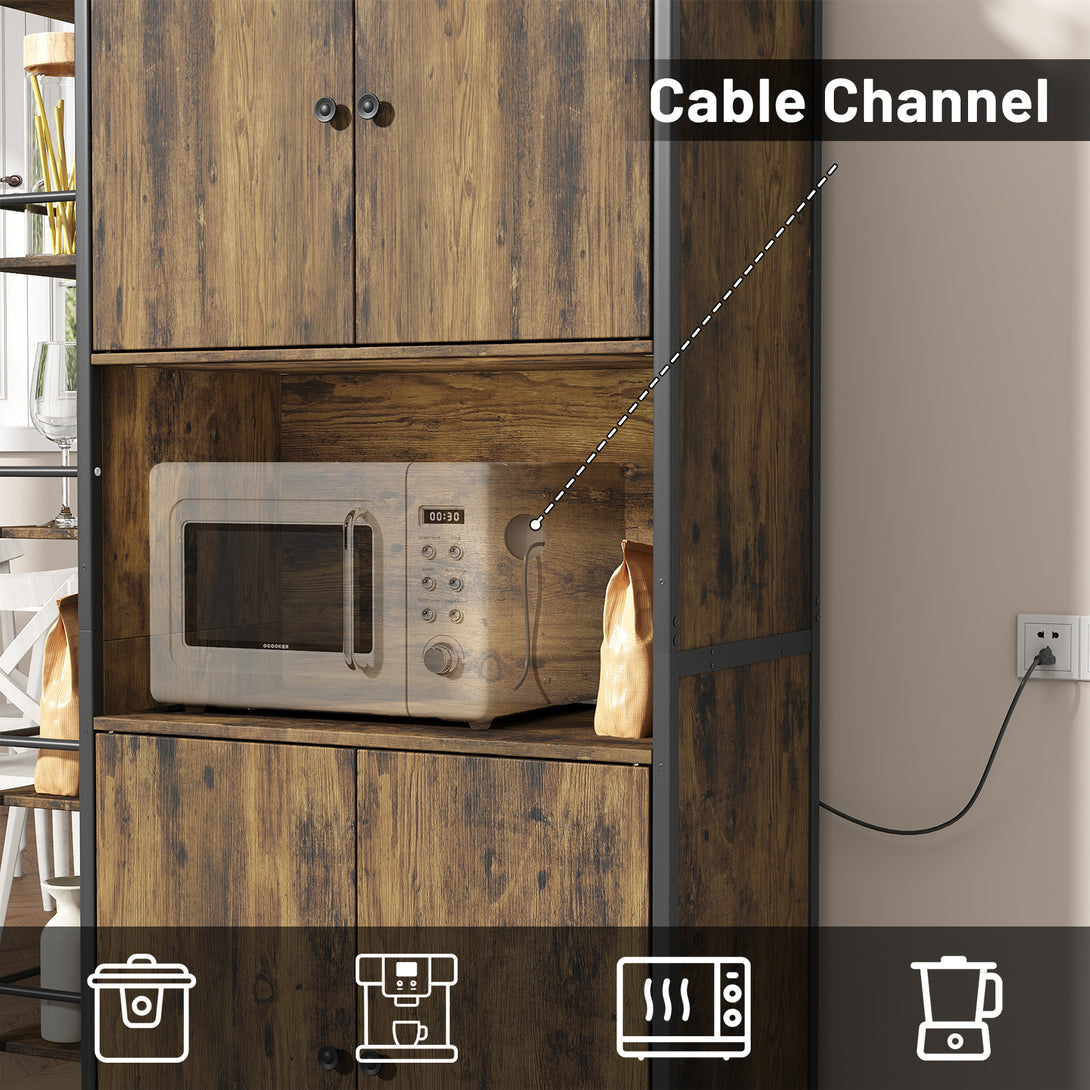 IDEALSOUL Pantry Storage Cabinets,70.8" Kitchen Pantry Cabinet with Side Shelf,2 Doors and 3 Shelves