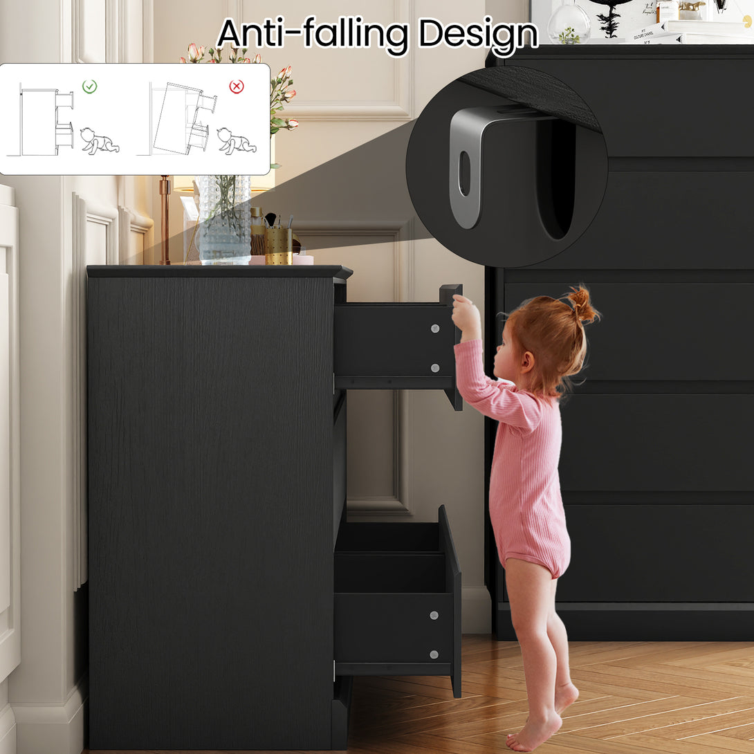 White Dressers Bedroom Dresser 6 Drawer Storage Chest of Drawers