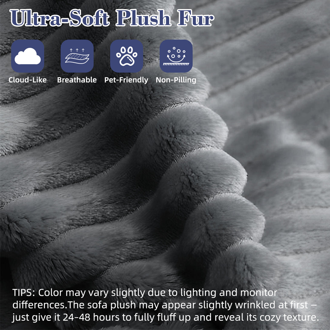 67'' Oversized Chaise Lounge Chair Indoor, Cloud Plush Corduroy Upholstered Sofa Bed, Modern Deep Seat Sofa with Back Cushion, Pillows, Cozy Sleeper Couch for Living Room, No Assembly Required