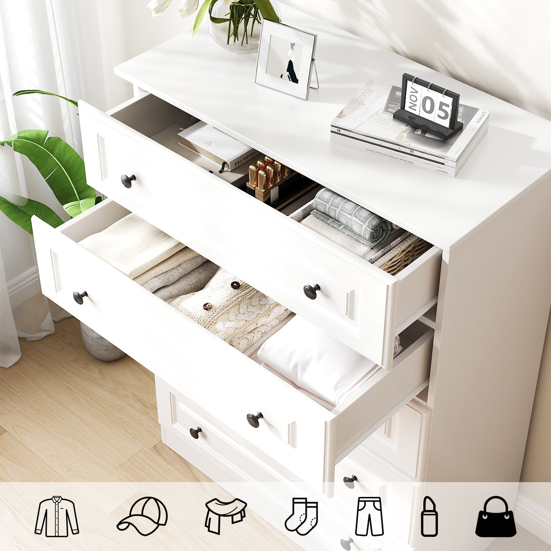 Dresser for bedroom,5 Drawer Dresser Tall  Dresser with Large Storage Space, for Bedroom,Hallway,Entryway