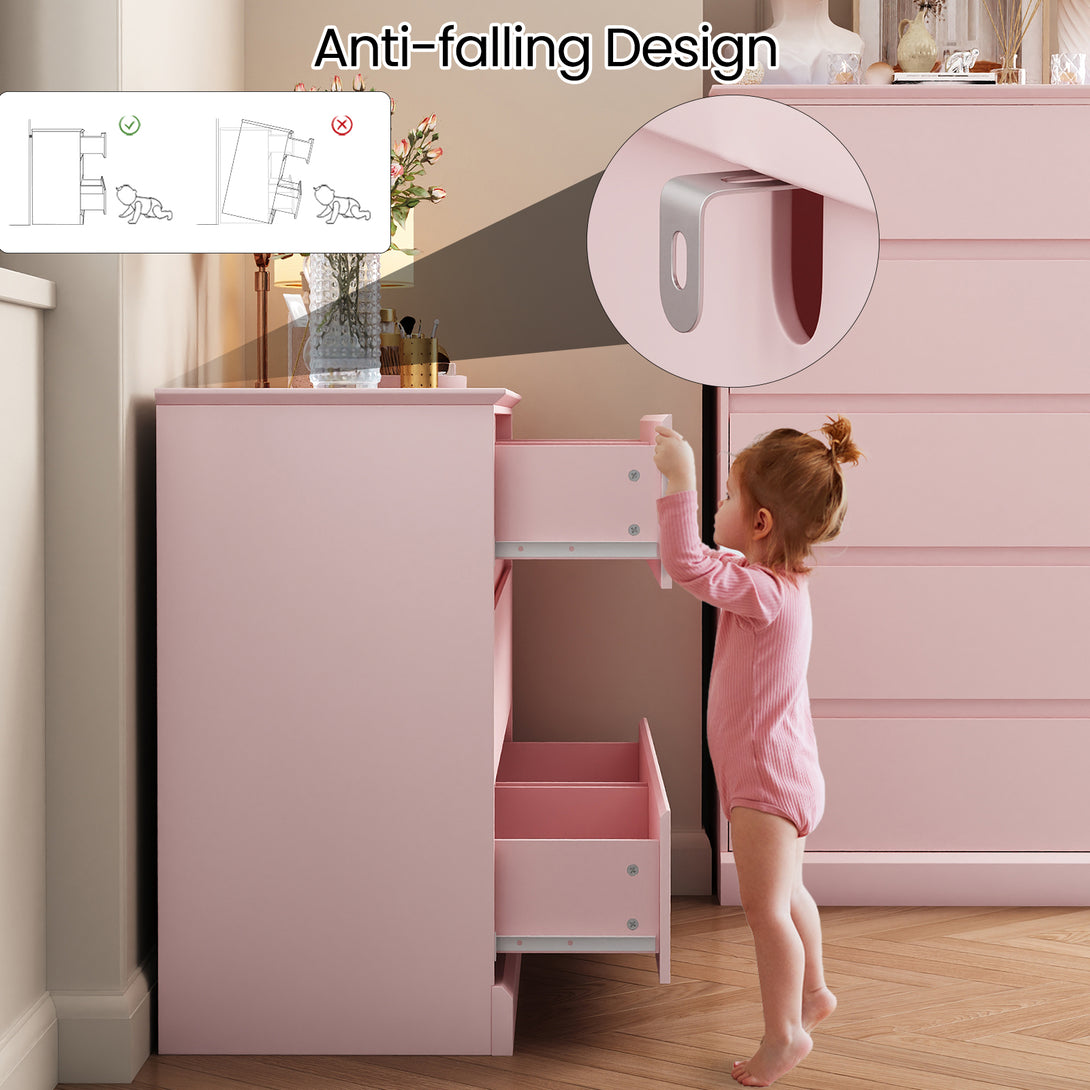 White Dressers Bedroom Dresser 6 Drawer Storage Chest of Drawers