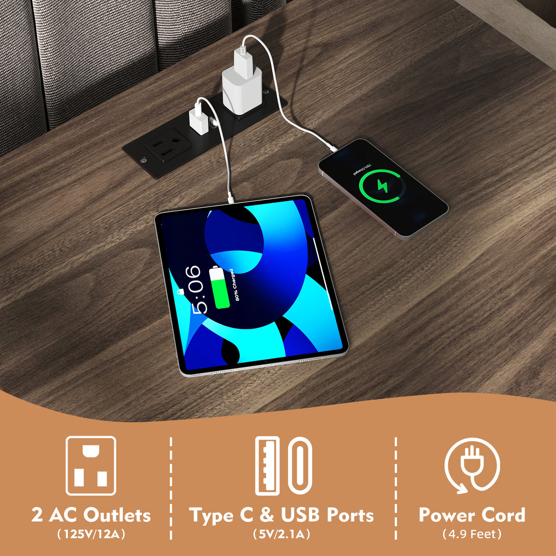 Nightstand Set of 2, bedside table with charging station, White farmhouse 3 drawer nightstand Rustic night stand end tables for bedroom Living Room