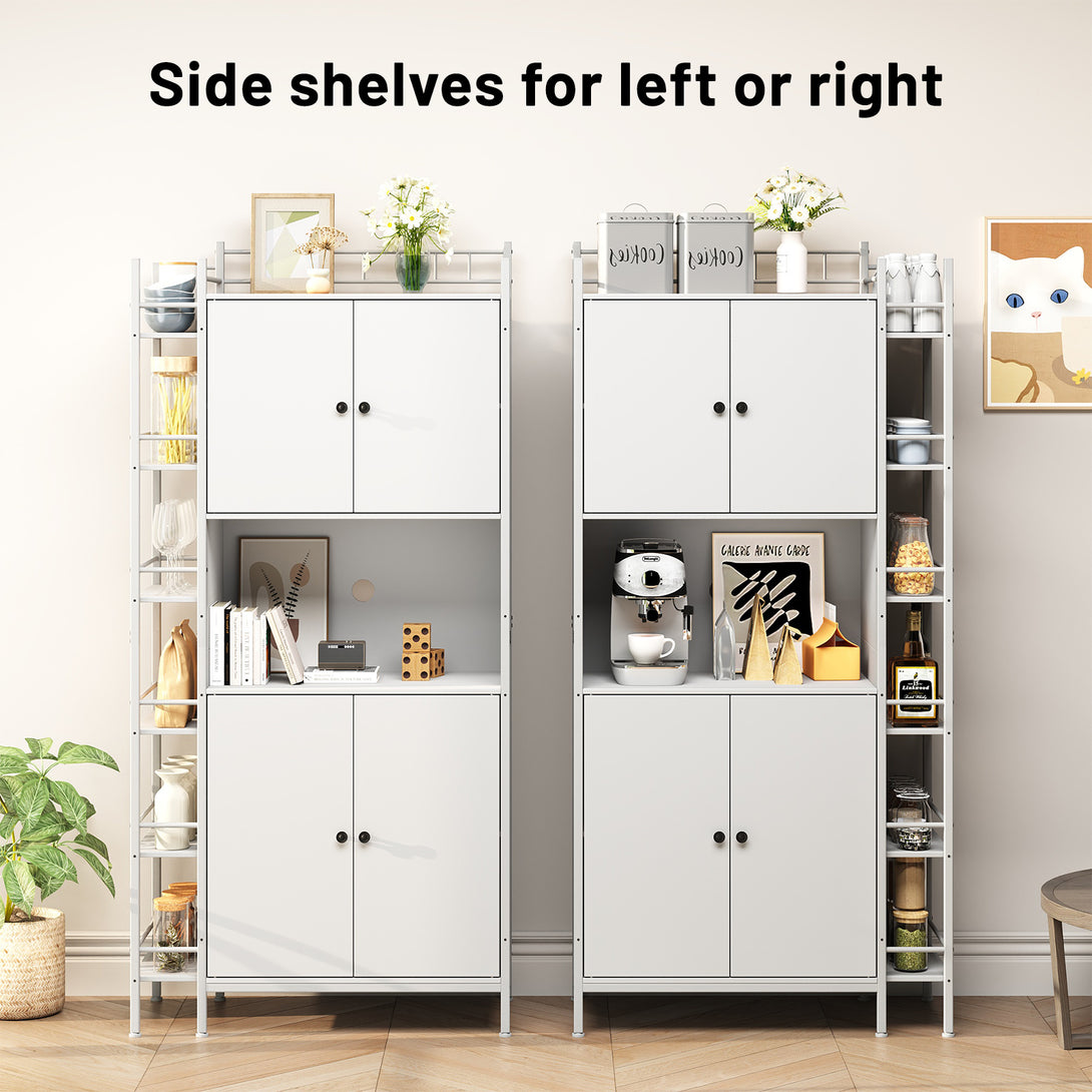 IDEALSOUL Pantry Storage Cabinets,70.8" Kitchen Pantry Cabinet with Side Shelf,2 Doors and 3 Shelves