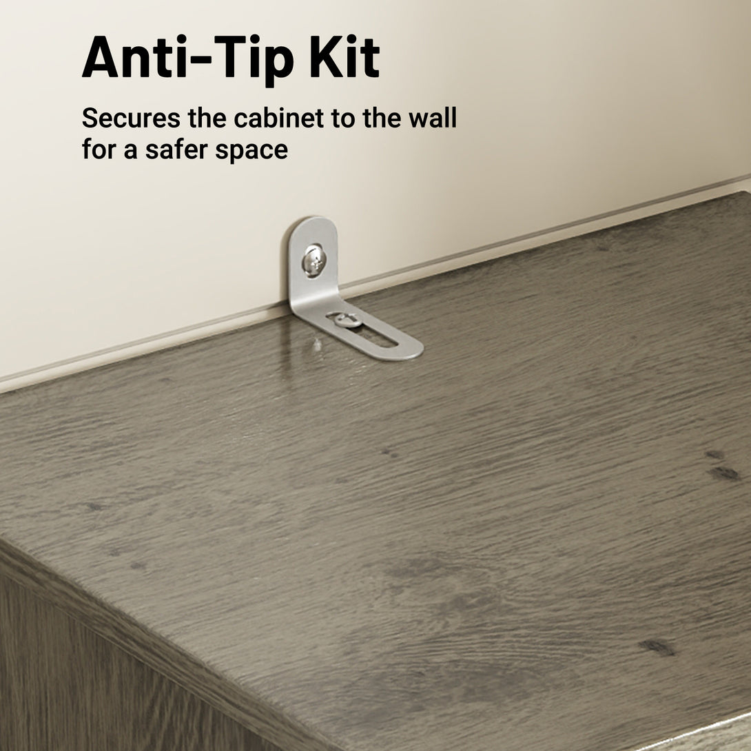 IDEALSOUL Tall Bathroom Storage Cabinet, Narrow Storage Cabinet, Freestanding Linen Cabinet with Barn Door and Drawer