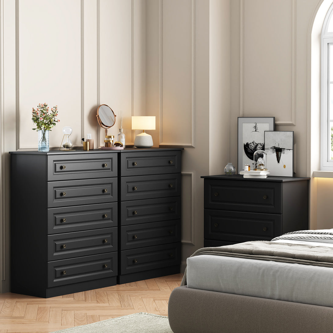 Dresser for bedroom,5 Drawer Dresser Tall  Dresser with Large Storage Space, for Bedroom,Hallway,Entryway