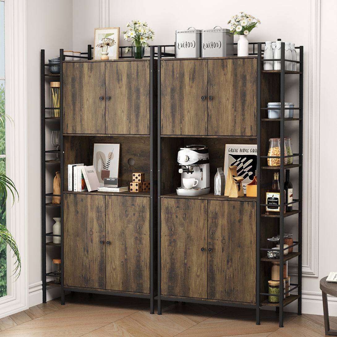 IDEALSOUL Pantry Storage Cabinets,70.8" Kitchen Pantry Cabinet with Side Shelf,2 Doors and 3 Shelves